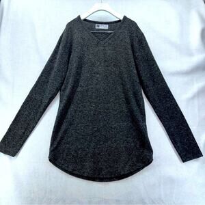 Men’s Leif Nelson Lightweight V-Neck Super Soft Sweater Shirt Large Dark Grey